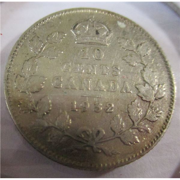 1932 KING GEORGE V CANADA SILVER DIME