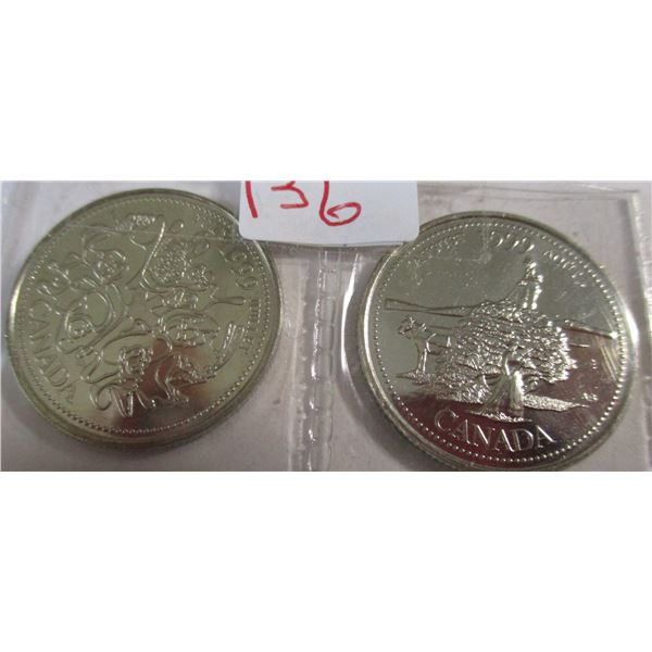 1999 CH/BU MILLENIUM JULY & AUGUST CANADA QUARTER SET