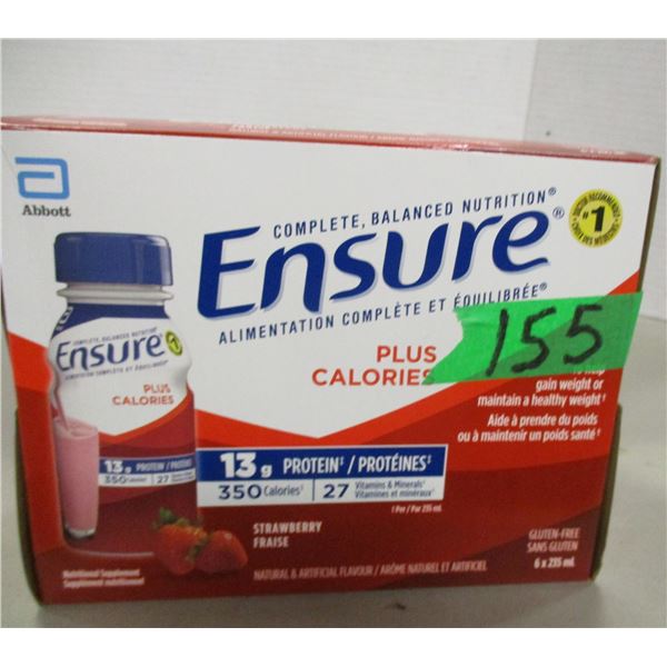 NEW:  STRAWBERRY ENSURE PLUS DRINK (6 BOTTLES X 235 ML) - CASE