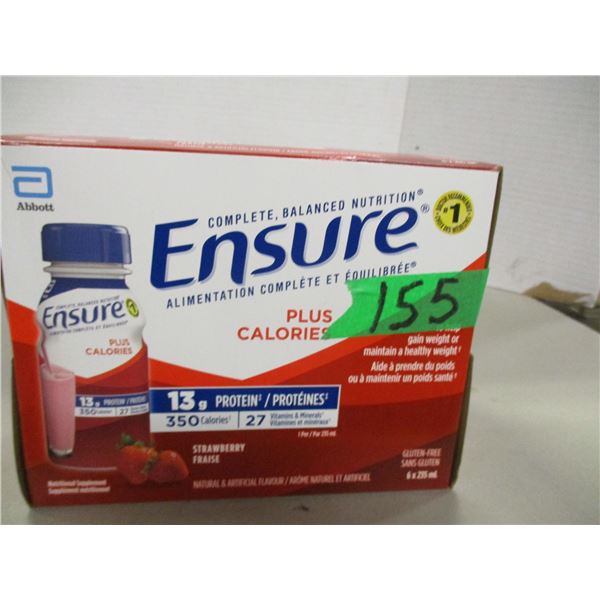 NEW:  STRAWBERRY ENSURE PLUS DRINK (6 BOTTLES X 235 ML) - CASE
