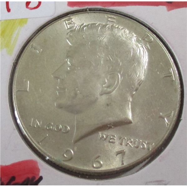 1967 USA LIBERTY KENNEDY SILVER HALF DOLLAR