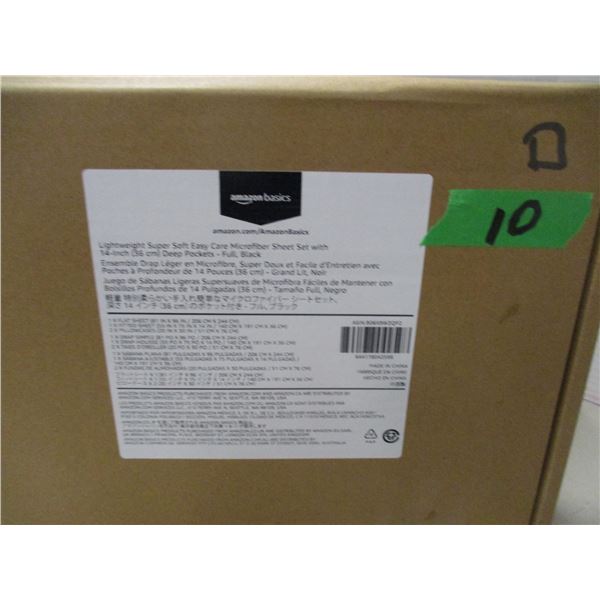 SHELF PULL (AS IS):  BLACK DOUBLE SIZE SHEET SET