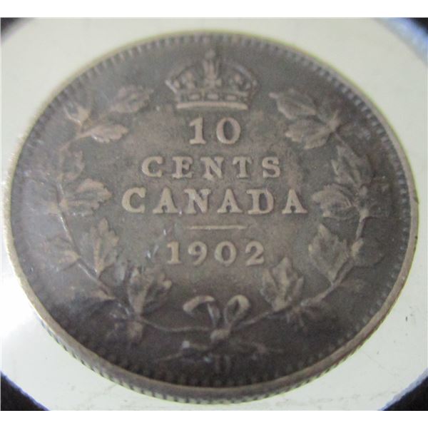 1902H CANADA VICTORIAN SILVER DIME