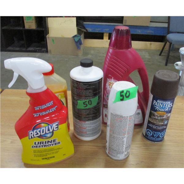 PAIL C/W VARIOUS CLEANING SUPPLIES