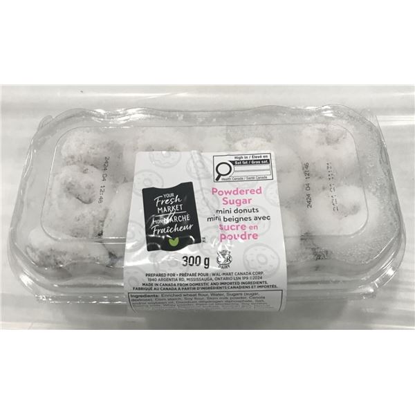 FROZEN:  POWDERED SUGAR MINI DONUTS (300G) - CONTAINER