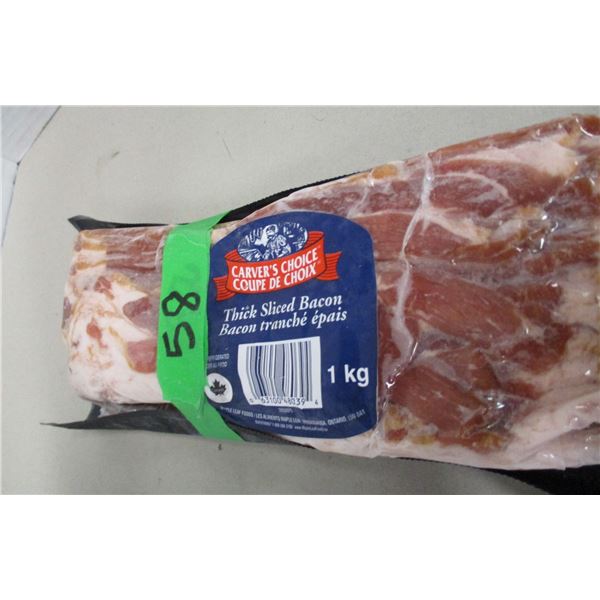 FROZEN:  CARVERS CHOICE THICK SLICE BACON (1 KG) - PACKAGE