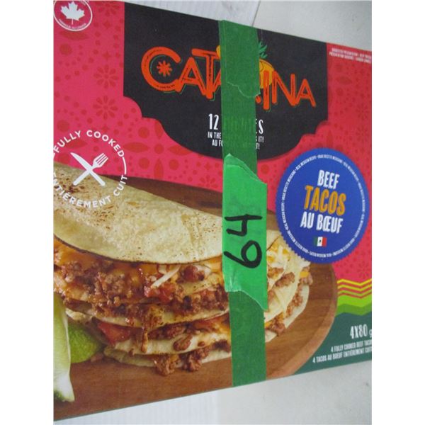FROZEN:  CATARINA BEEF TACOS (4 X 80G) - BOX