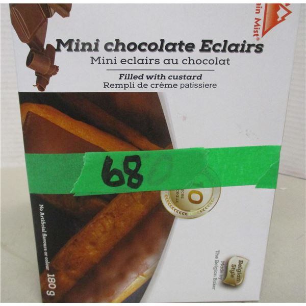FROZEN:  MINI CHOCOLATE ECLAIRS (10) (180G) - BOX