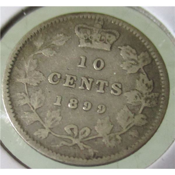 1899 VICTORIAN FINE CANADA SILVER DIME