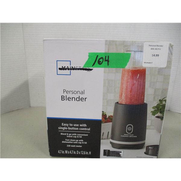 STORE RETURN (AS IS):  MAINSTAY PERSONAL BLENDER (AS IS)