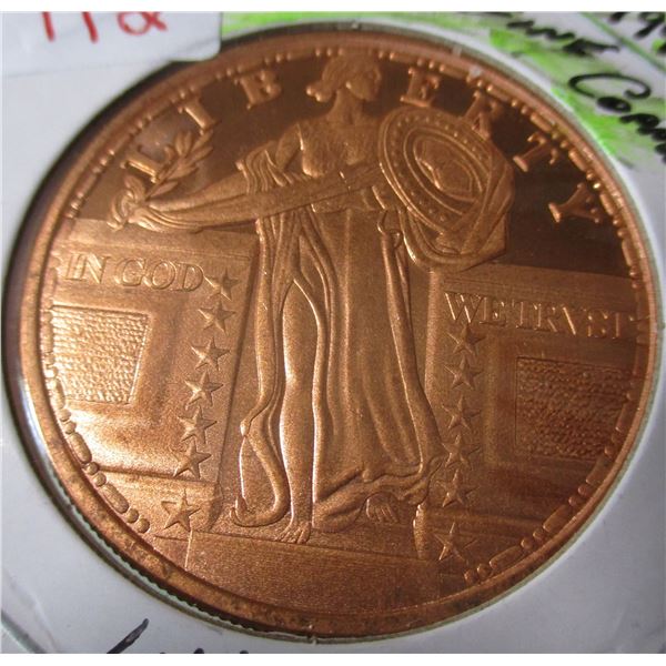 1 OZ 999 FINE COPPER USA LIBERTY COIN