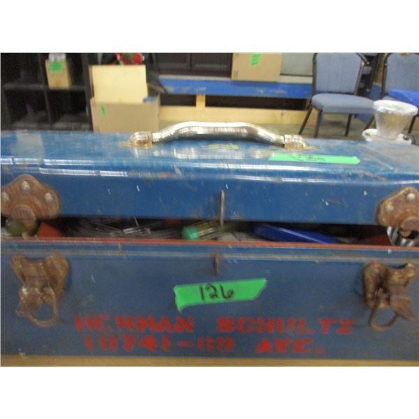 BLUE METAL TOOLBOX C/W CONTENTS