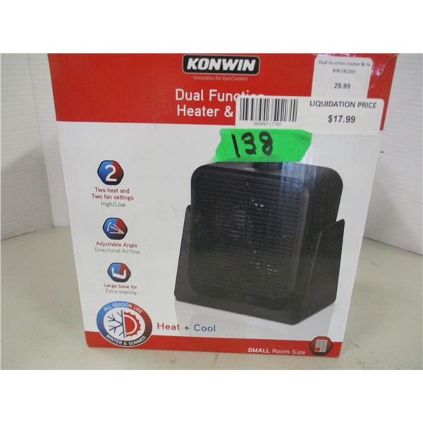 STORE RETURN (AS IS):  ELECTRIC HEATER & FAN COMBO