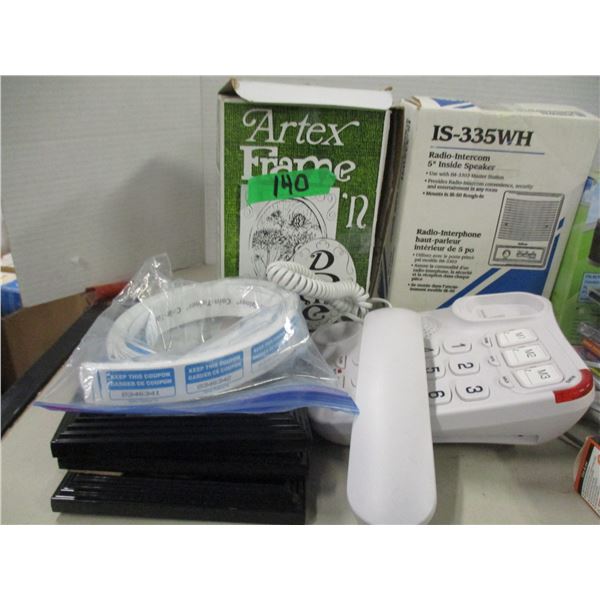 BOX C/W HEPPA FILTER, RADIO INTERCOM, CD'S, ETC