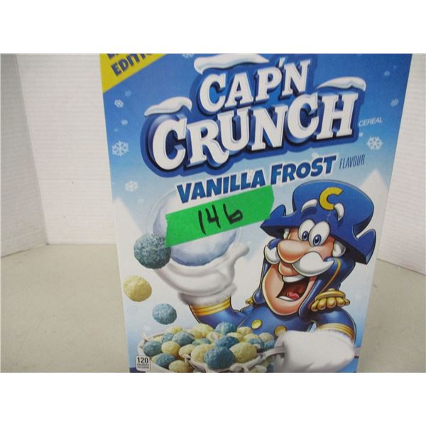 FREIGHT DAMAGE (AS IS):  CAPTAIN CRUNCH VANILLA FROST FLAVOR CEREAL (270G) - BOX