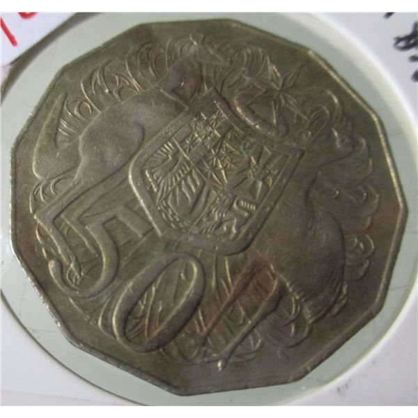 1969 AUSTRALIA SILVER 50 CENT COIN