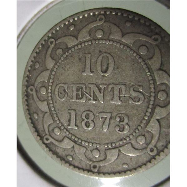 1873 NEWFOUNDLAND VICTORIAN SILVER DIME