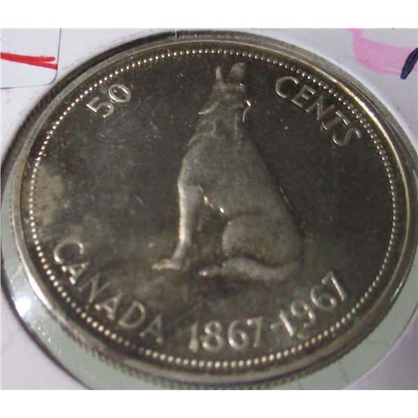 1867 - 1967 PROOF CANADA SILVER HALF DOLLAR