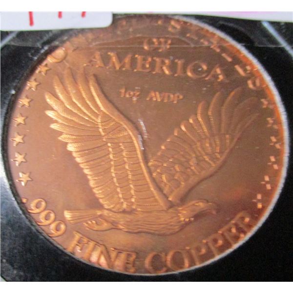 999 FINE COPPER AMERICAN EAGLE 1 OZ COIN