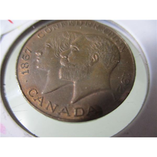 1927 AU KING & QUEEN VISIT TO CANADA SOUVENIER PENNY TOKEN
