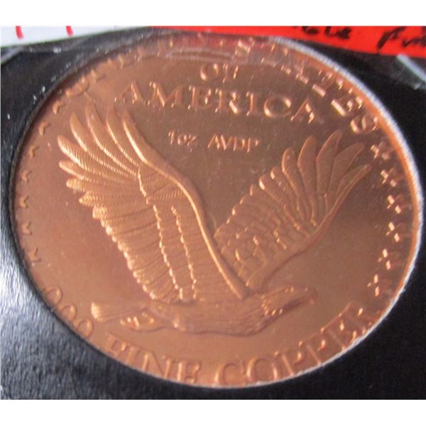 USA 999 FINE COPPER FLYING EAGLE COIN