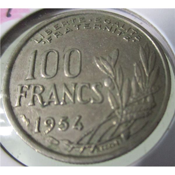1954 SILVER 100 FRANC