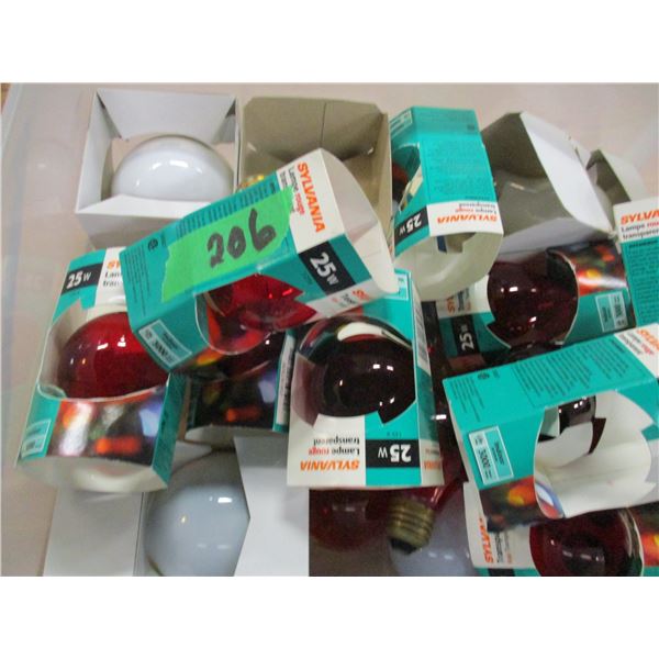 TRAY C/W ASSORTED LIGHT BULBS