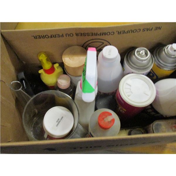 BOX C/W ASSORTED CLEANERS