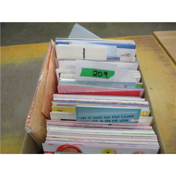 BOX C/W VARIOUS GREETING CARDS