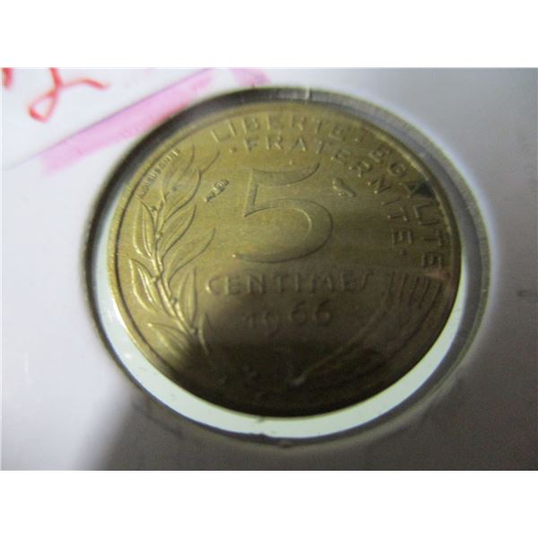 1966 - 1978 FRENCH 5 CENTIMES