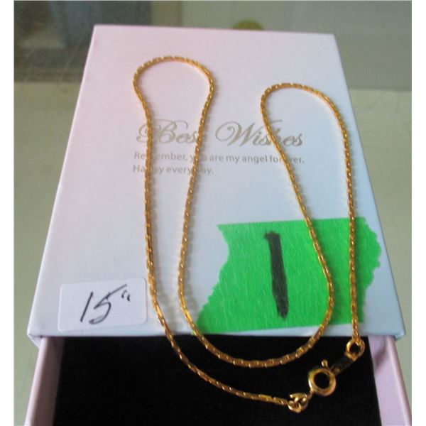 NEW:  15" GOLD TONE CHAIN