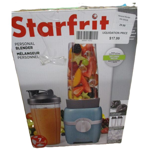 STORE RETURNS (AS IS):  STARFRIT BLENDER