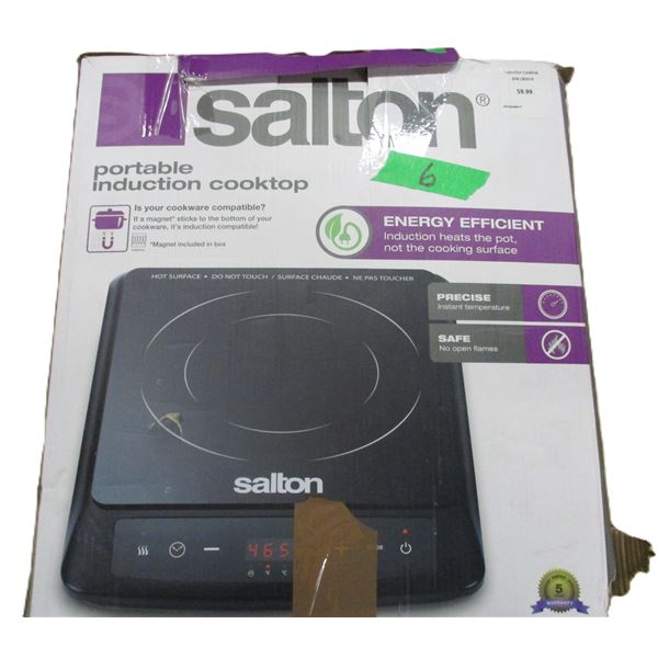 STORE RETURNS (AS IS):  SALTON PORTABLE INDUCTION COOK TOP