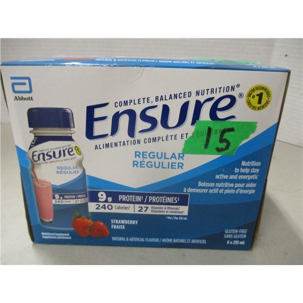 NEW:  ENSURE REGULAR STRAWBERRY FLAVOR (6 BOTTLES X 235 ML) - BUNDLE