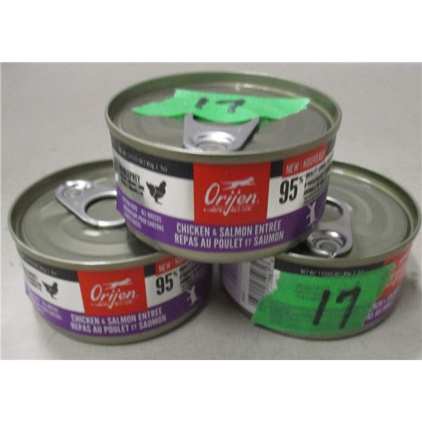 NEW:  ORIJEN CHICKEN & SALMON ENTRÉE CAT FOOD (3 CANS X 85 G)