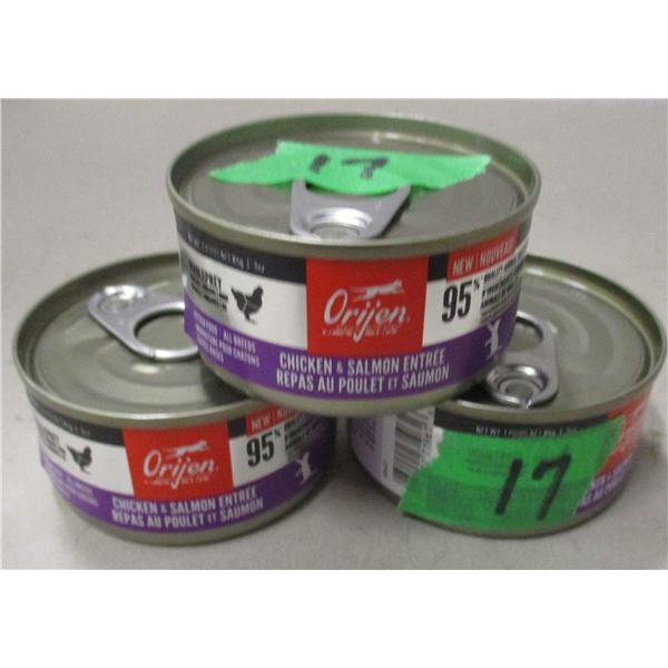 NEW:  ORIJEN CHICKEN & SALMON ENTRÉE CAT FOOD (3 CANS X 85 G)