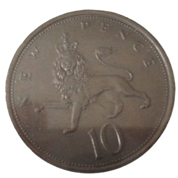 1976 QUEEN ELIZABETH II 10 NEW PENCE