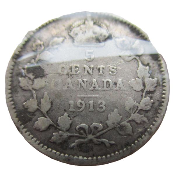 1913G KING GEORGE V SILVER FIVE CENT