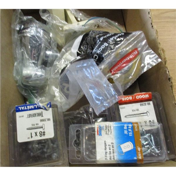 ESTATE:  BOX C/W SCREWS, RIVETS, & ASSORTED HARDWARE