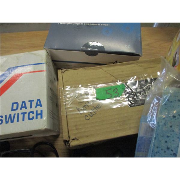 ESTATE:  GLASS BOTTLE CUTTER, DVD'S, DESK LAMP, ETC