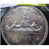 Image 1 : 1957 (3 WATERLINE) CANADA SILVER DOLLAR