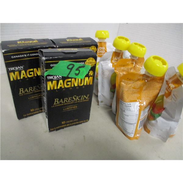 BOX C/W CONDOMS & APPLE SAUCE