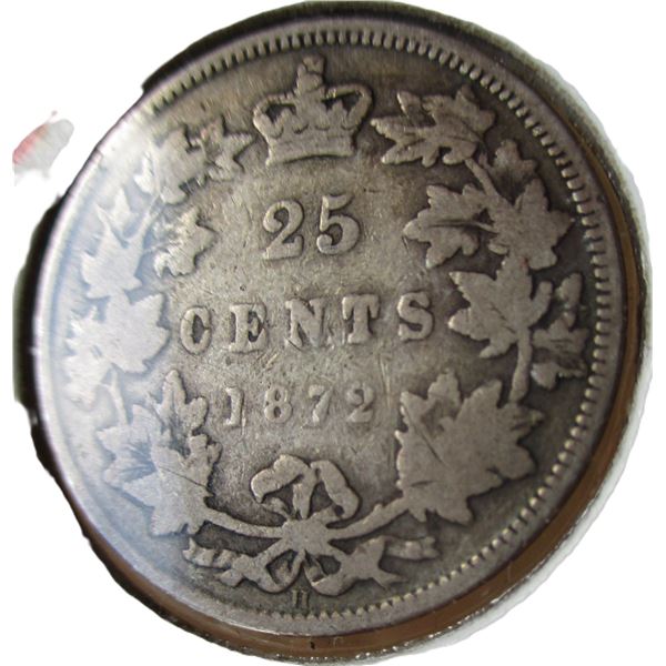 1872H CANADA VICTORIAN QUARTER