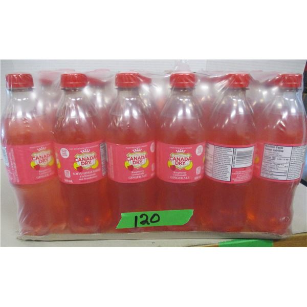 FREIGHT DAMAGE (AS IS):  CANADA DRY RASPBERRY LEMONADE GINGERALE (24 BOTTLES X 500 ML) - CASE