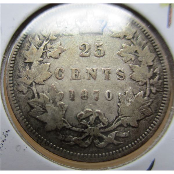 1870 FINE CANADA VICTORIAN QUARTER