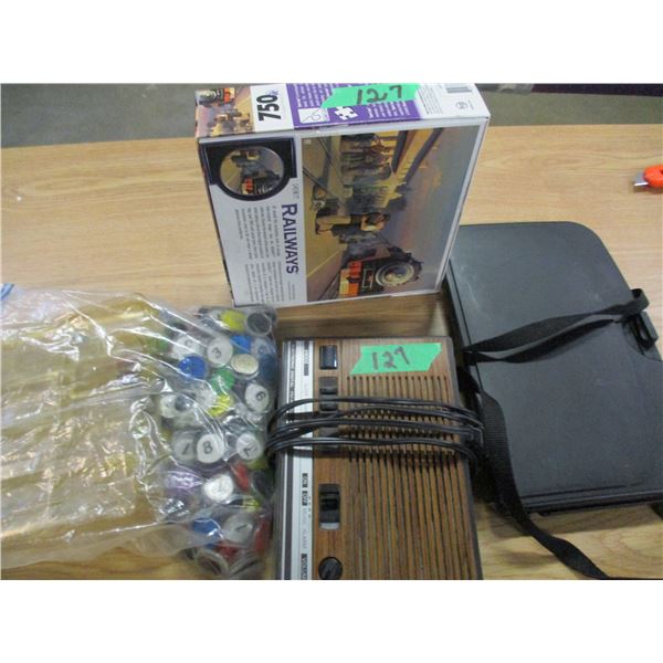 ESTATE:  STORAGE CASE, RADIO, GAME, PUZZLES