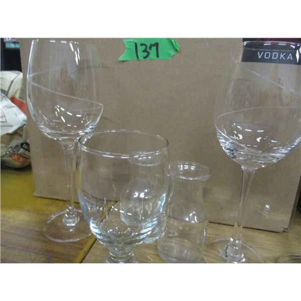 ESTATE:  ASSORTED GLASSWARE - 2 BOXES