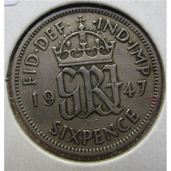 1947 SILVER SIX PENCE