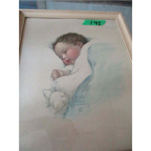 ESTATE:  FRAMED PICTUE OF SMALL CHILD BY BESSIE PLEASE