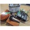 Image 1 : ESTATE:  BOX C/W MOTION SECURITY LIGHT, RADIO, TAPE DISPENSER, ETC